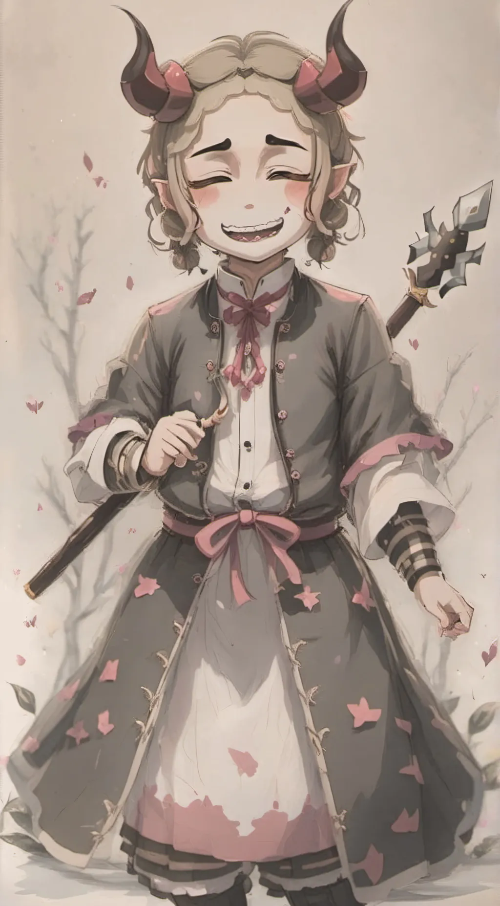 ai character: Nezuko and muichro background