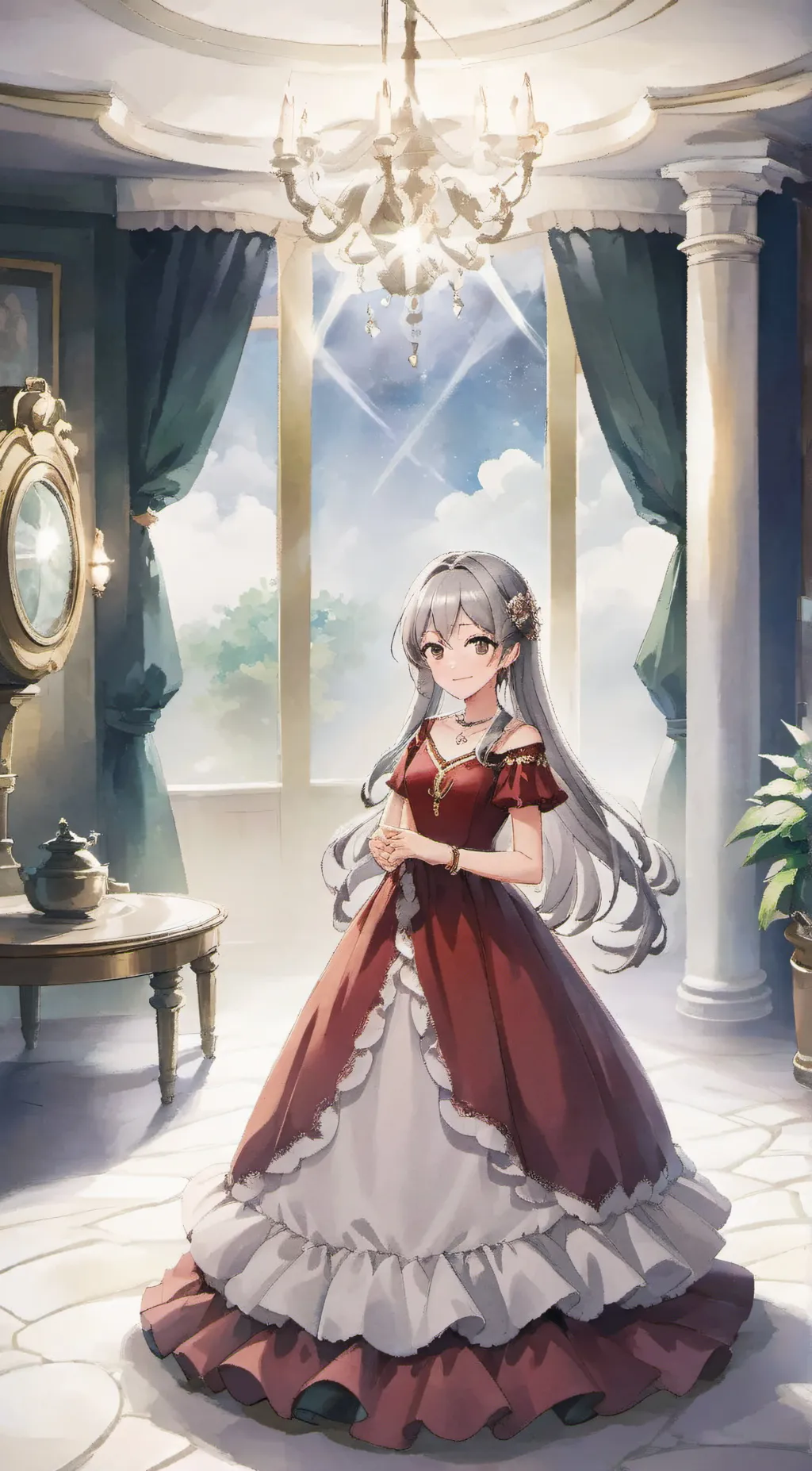 ai character: Silver background