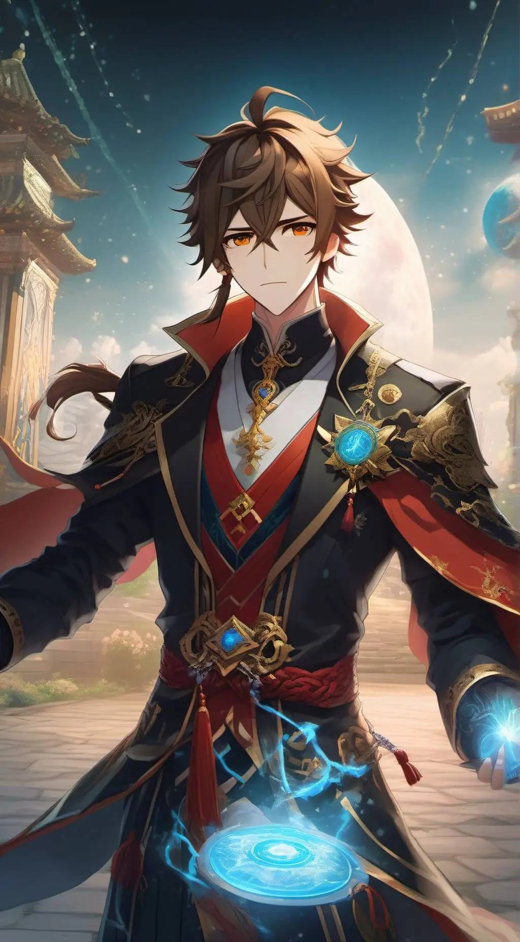 ai character: Zhongli/Morax  background