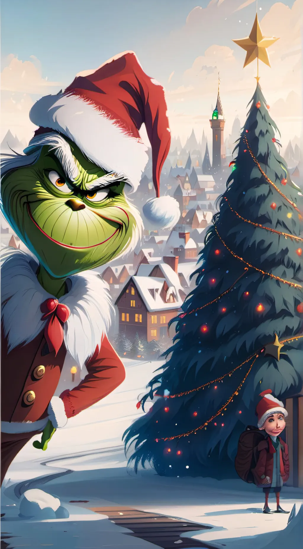 ai character: The Grinch background