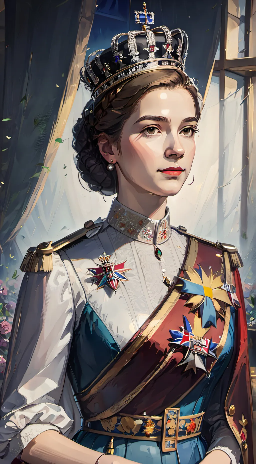 ai character: Queen Elizabeth II background