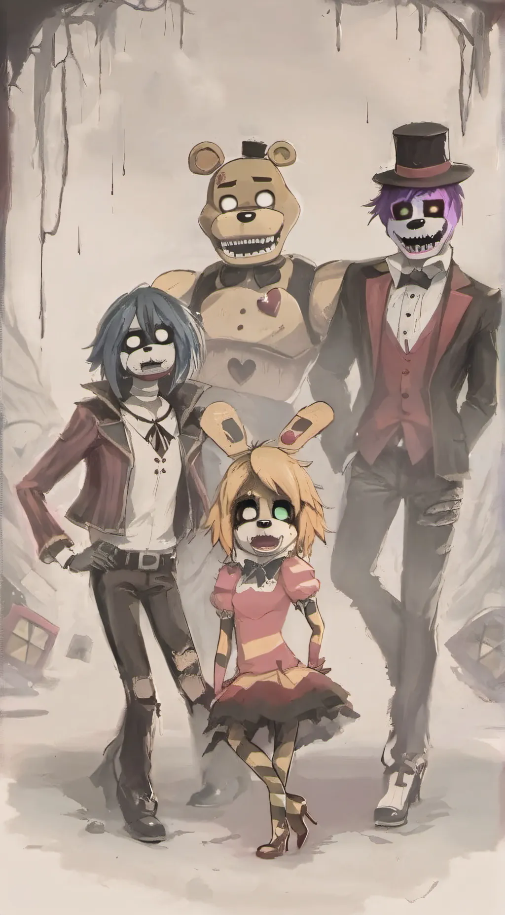 ai character: fnaf ruined  background