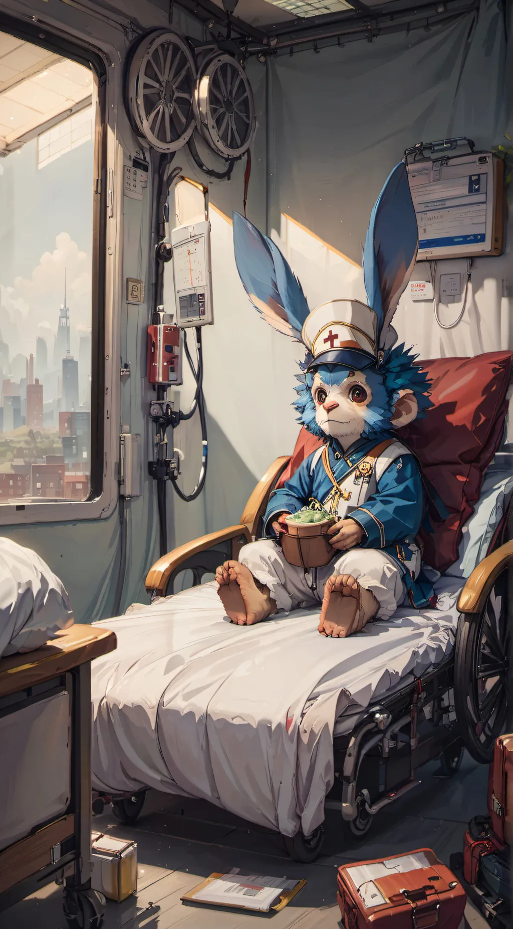 ai character: hospital riggy background