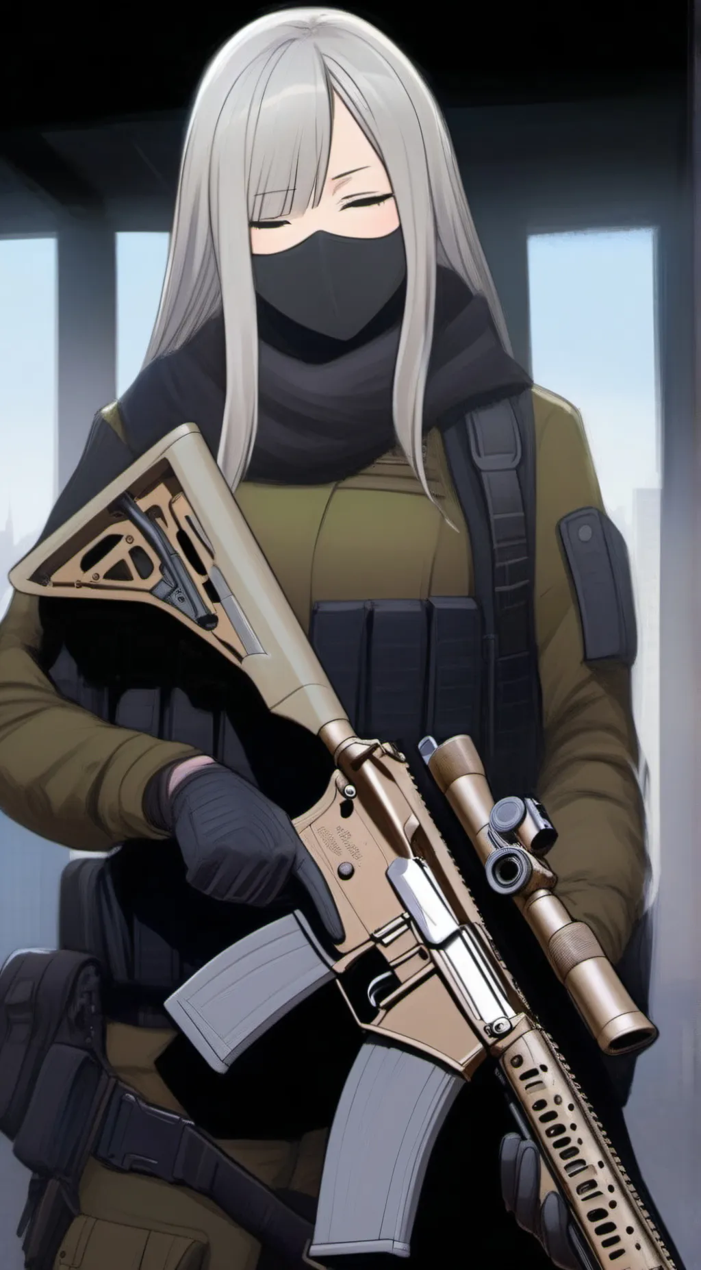 ai character: Soldier Girl background