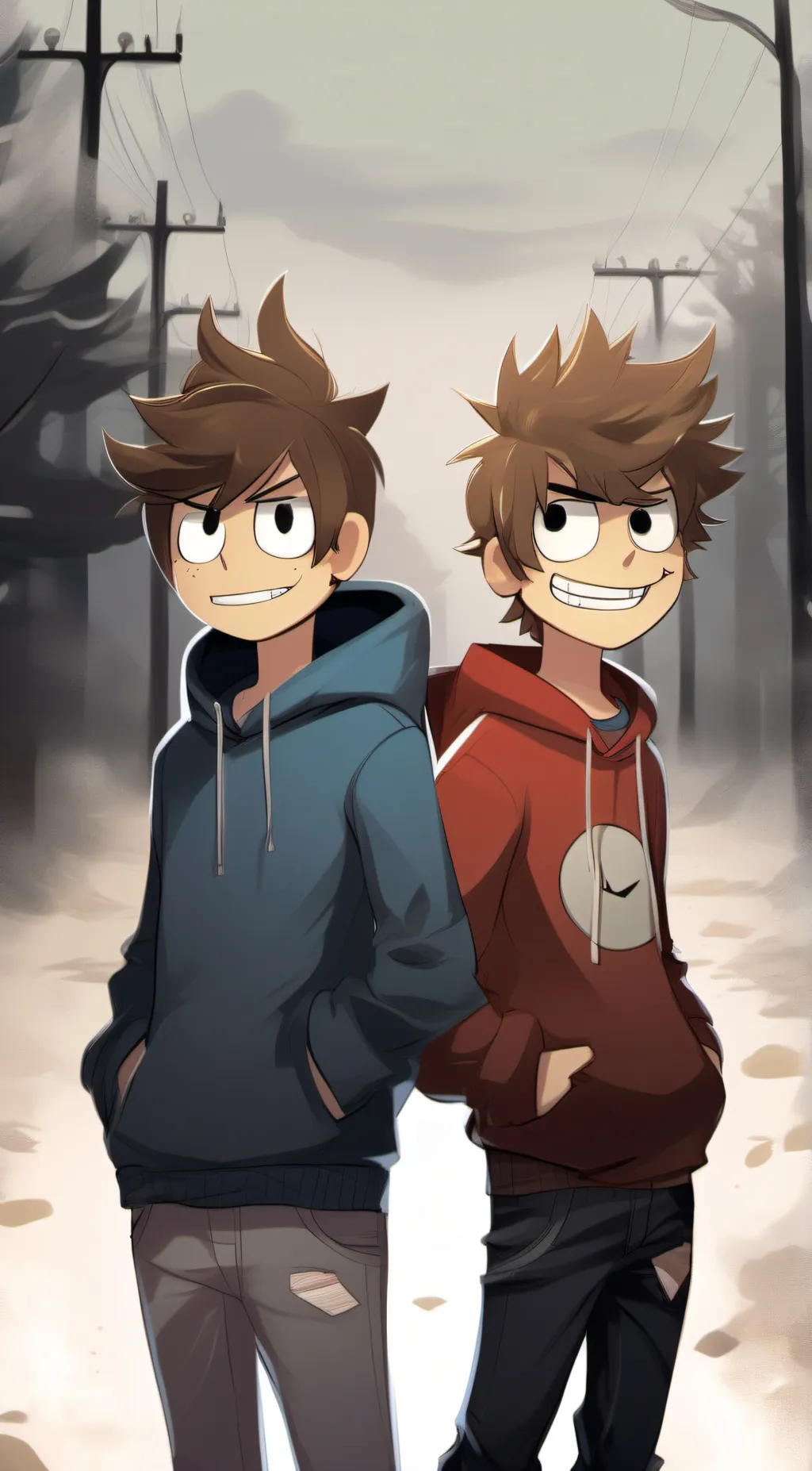 ai character: Tord and Tom background