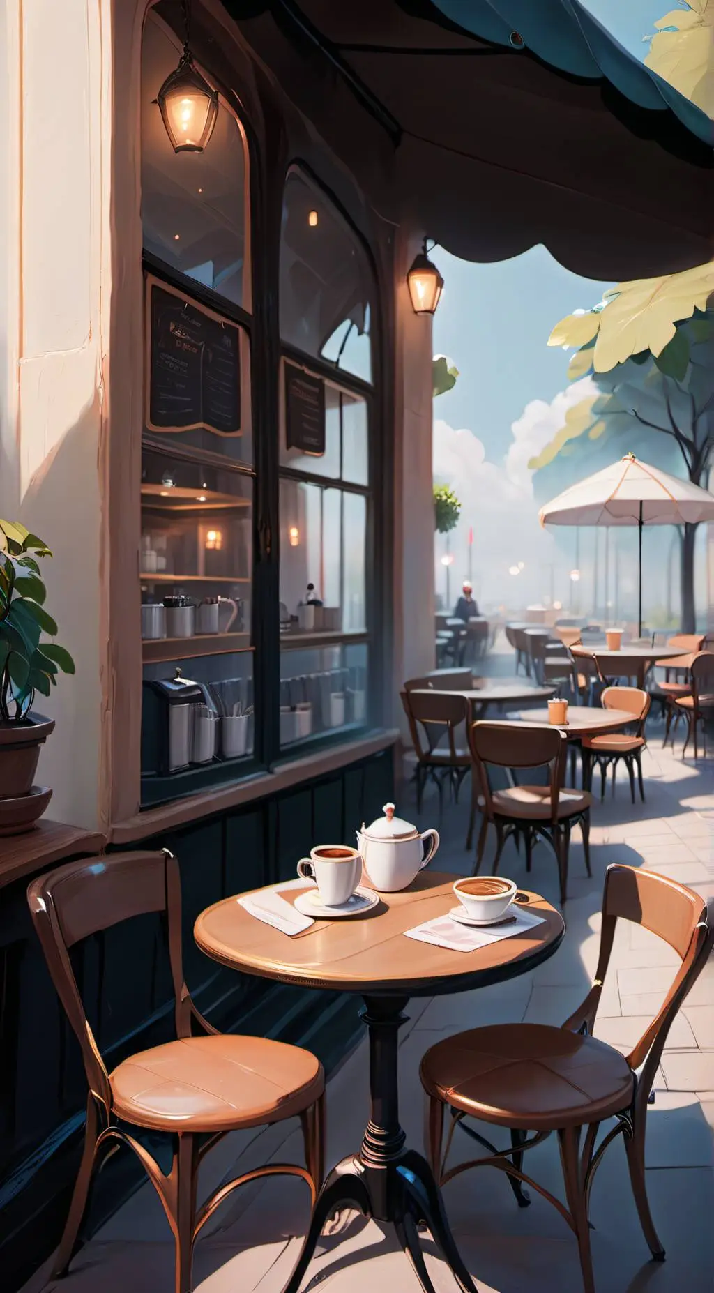 ai character: Cafe background