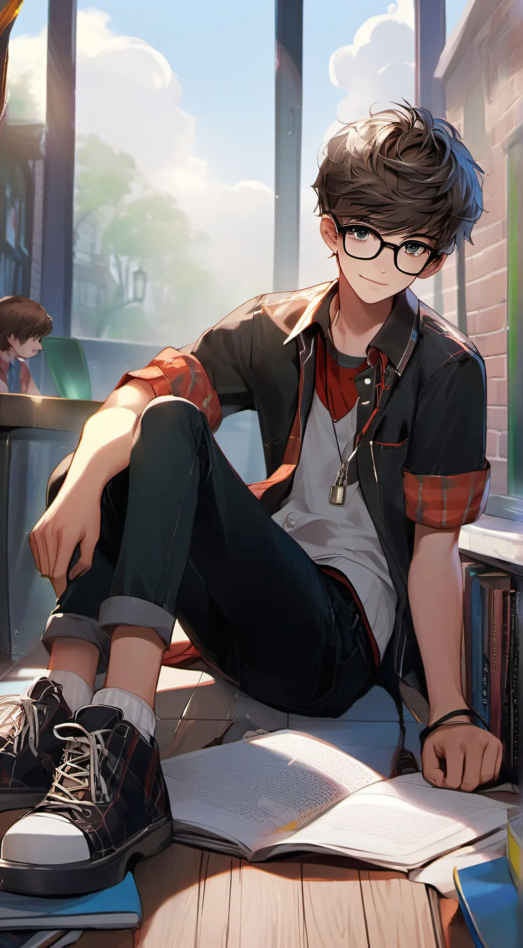 ai character: Leighton  background
