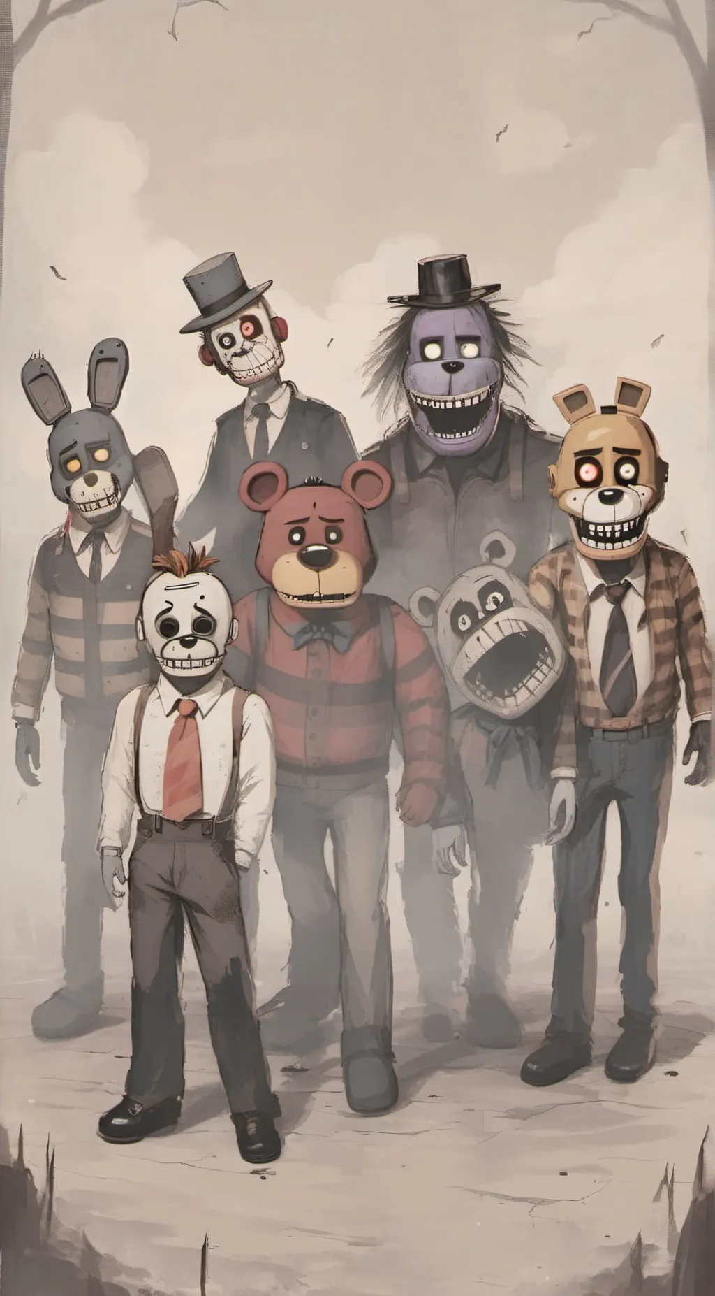ai character: Fnaf 4 x Doors background