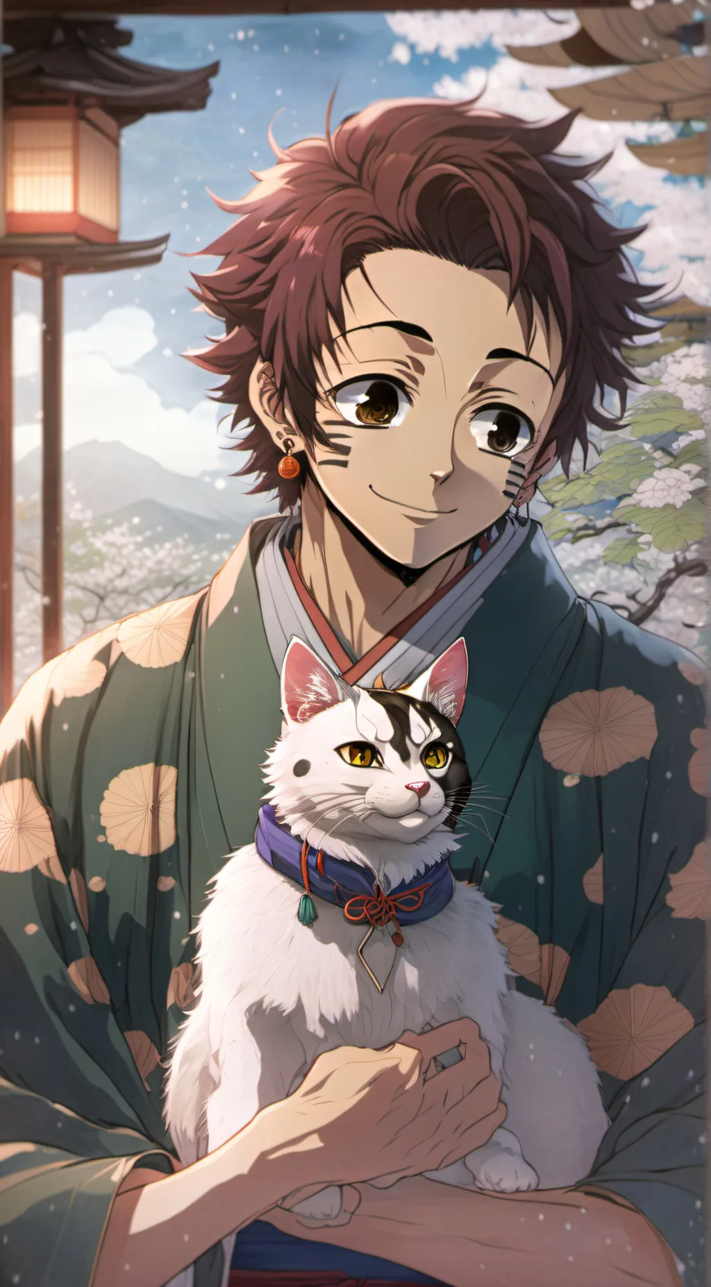 ai character: Tanjiro  background