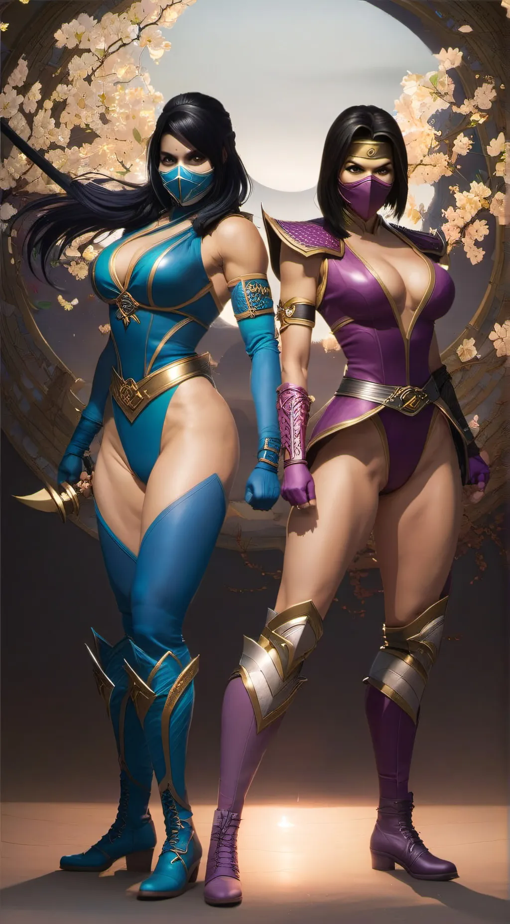 ai character: Kitana & Mileena background