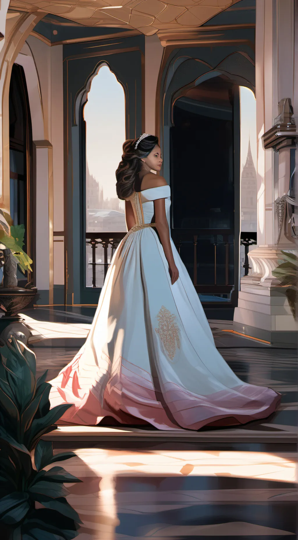 ai character: Ella Neufeld  background