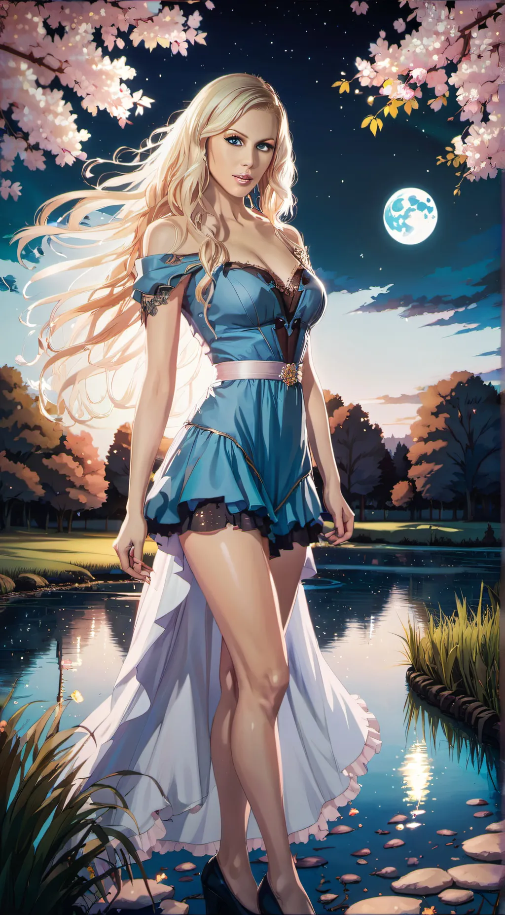 ai character: Crystal lunarteal background