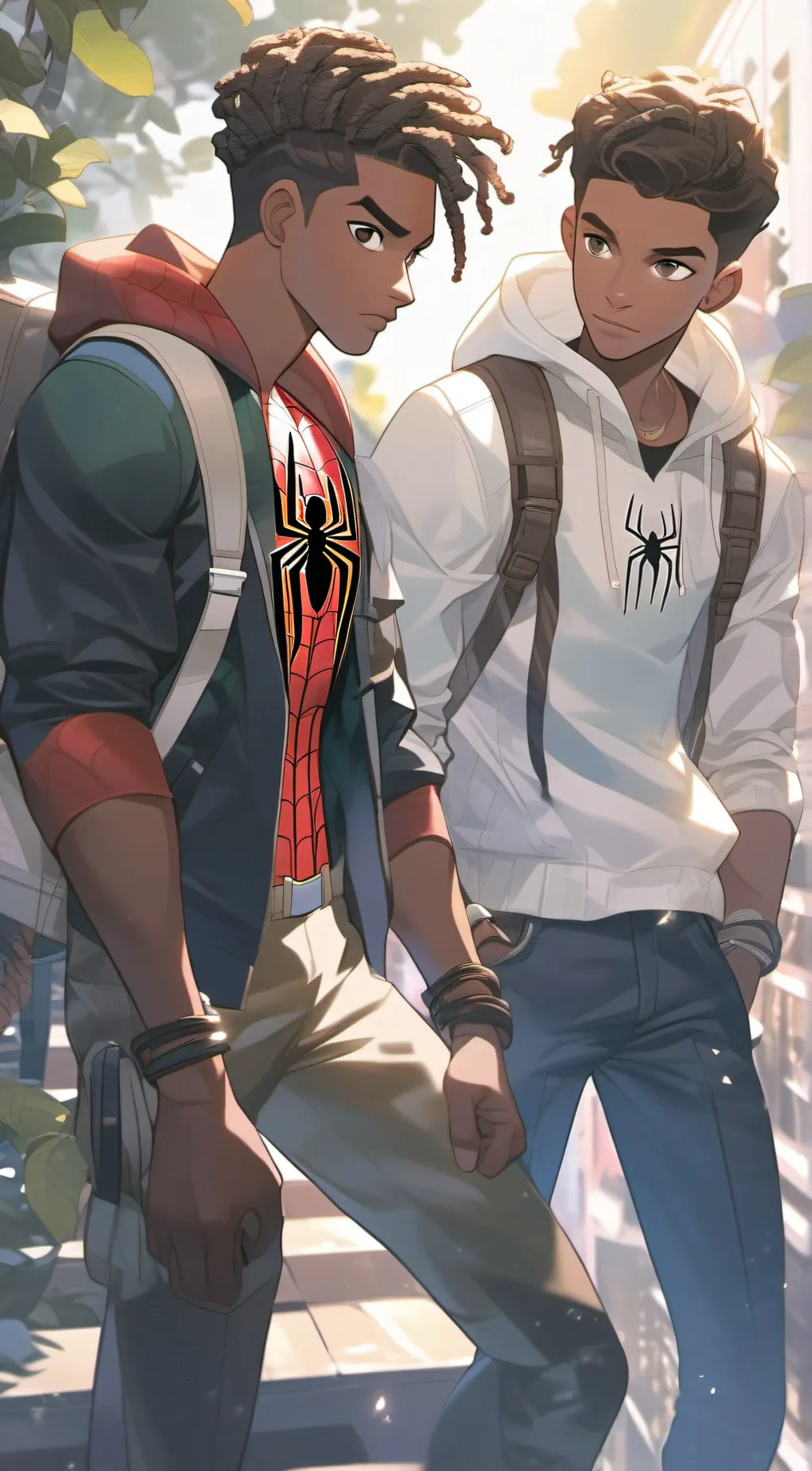 ai character: Ezra and miles  background