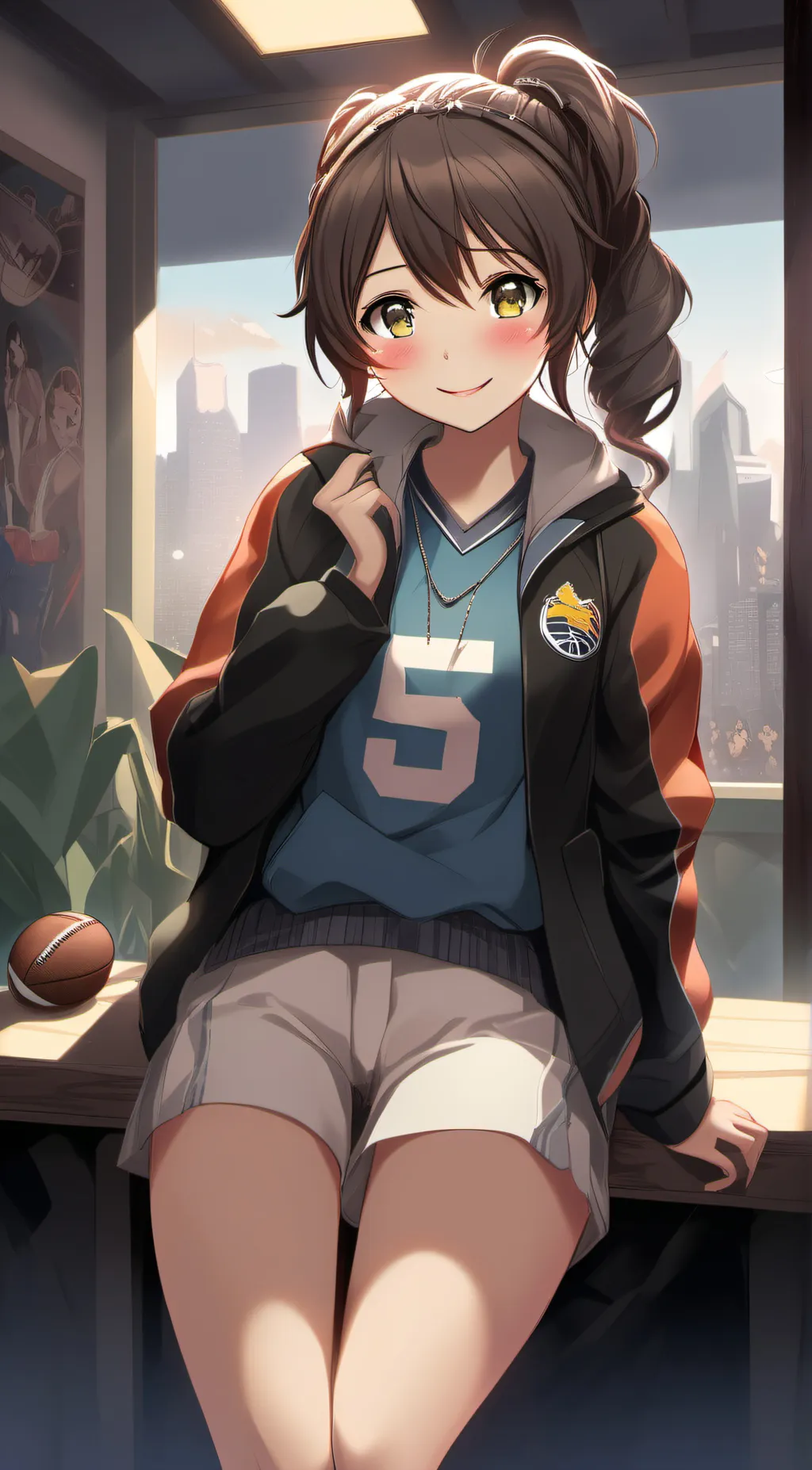 ai character: Leah  background