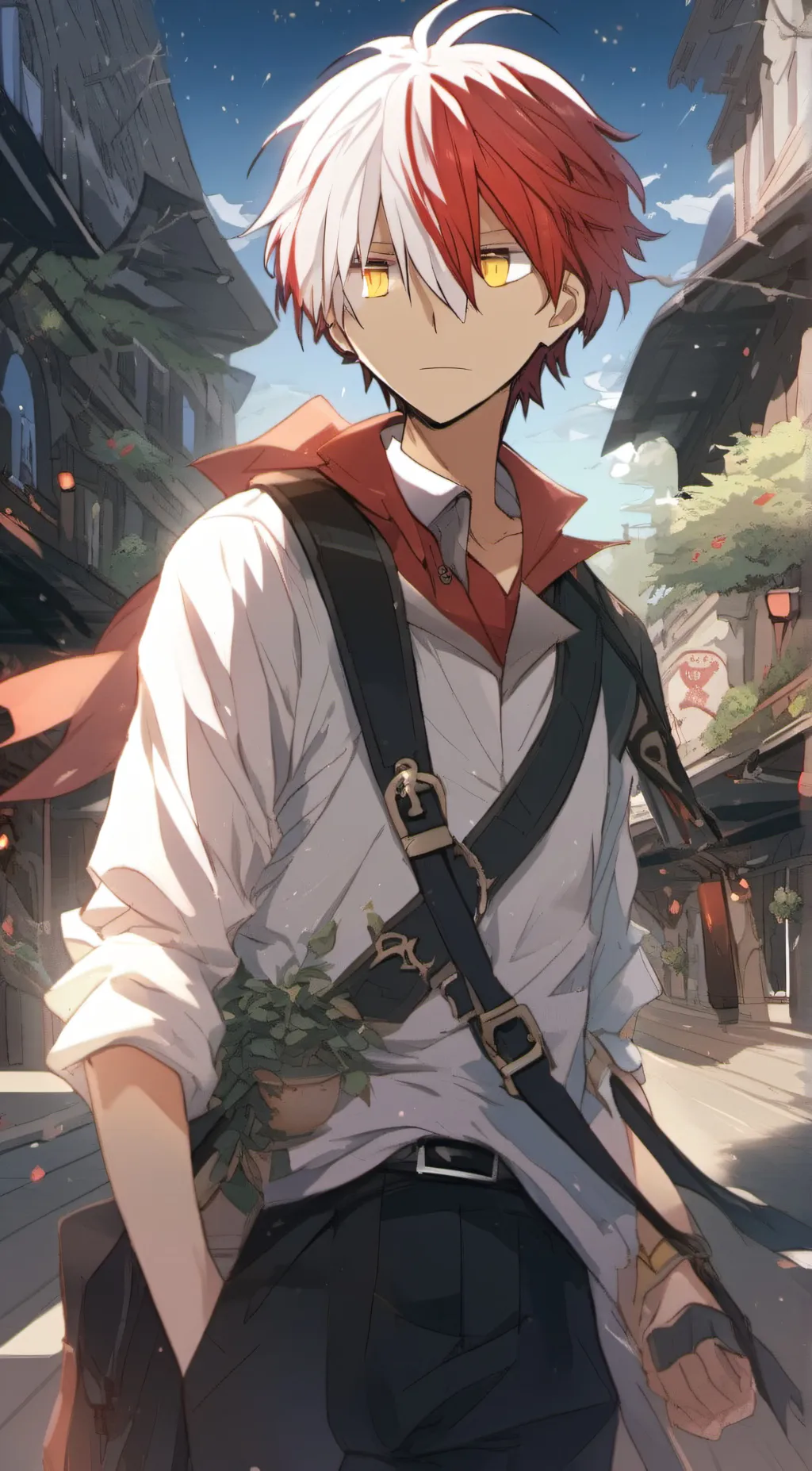 ai character: Shoto Todoroki  background