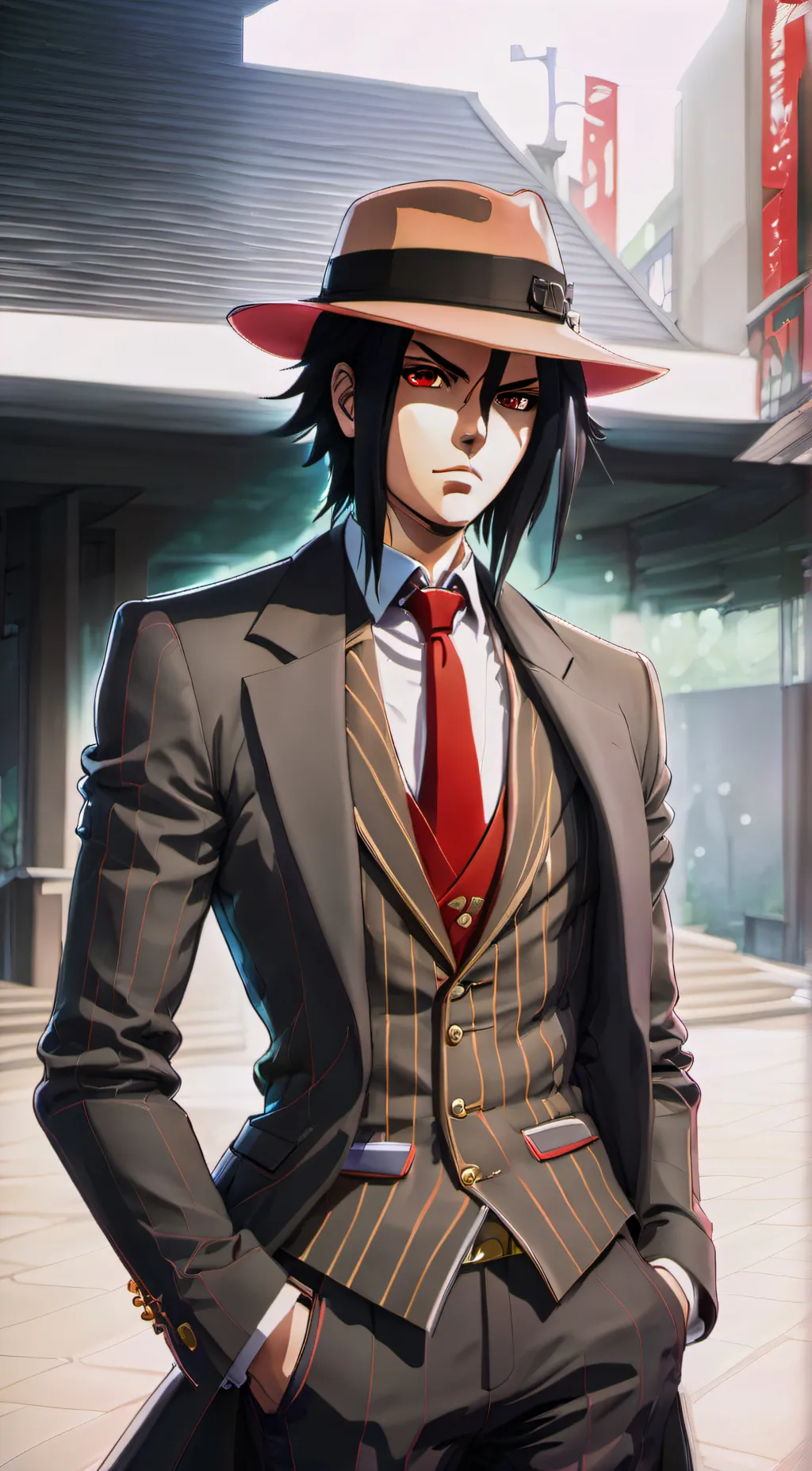 ai character: MafiaMadara Uchiha background