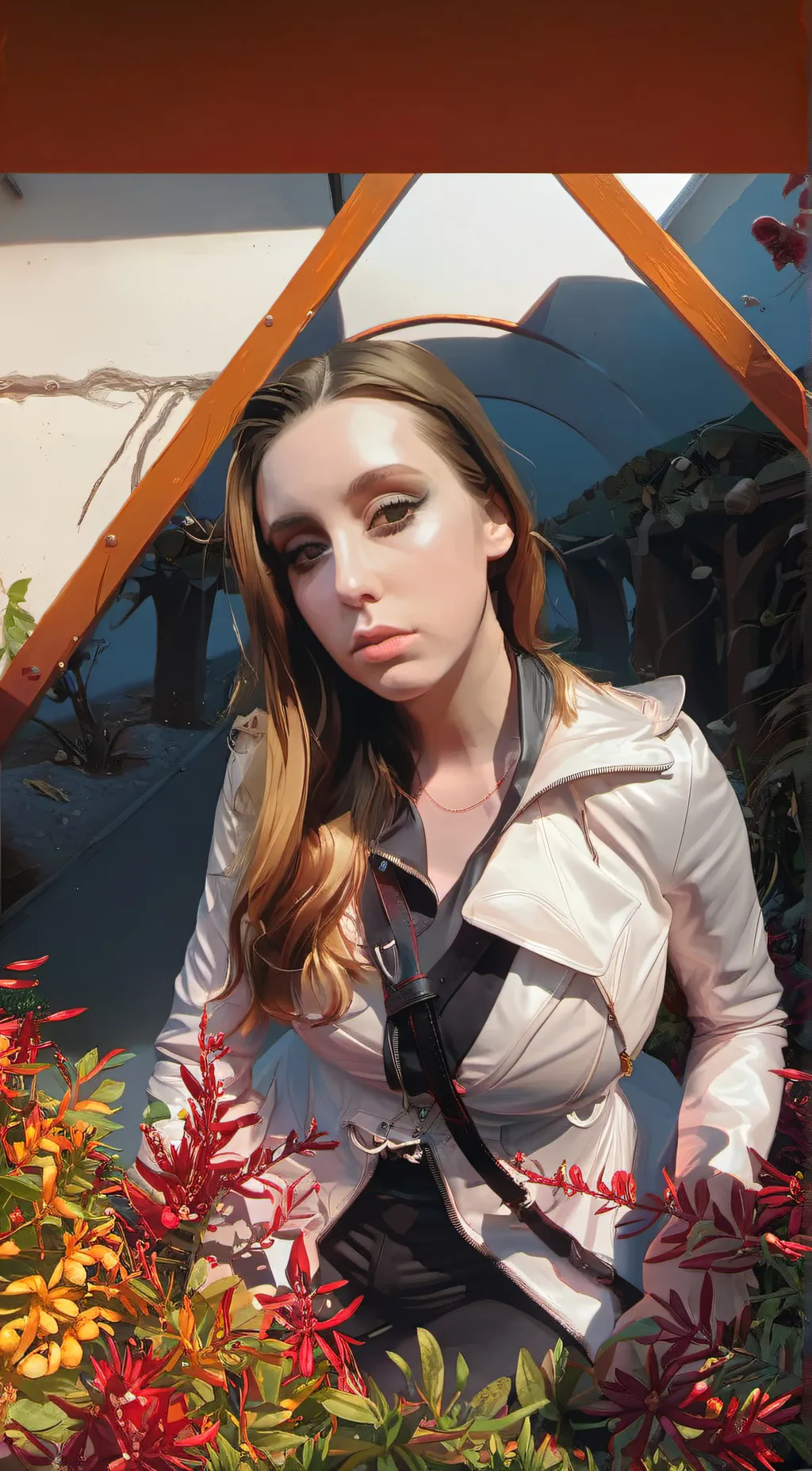 ai character: laney grey background