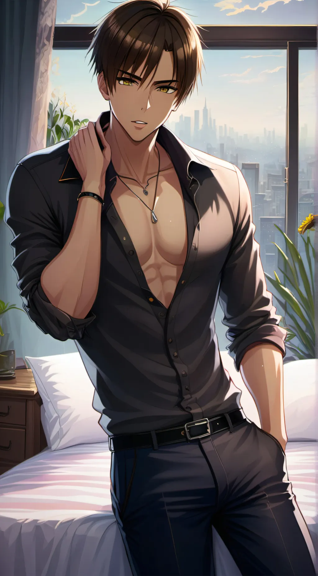 ai character: Damien.  background