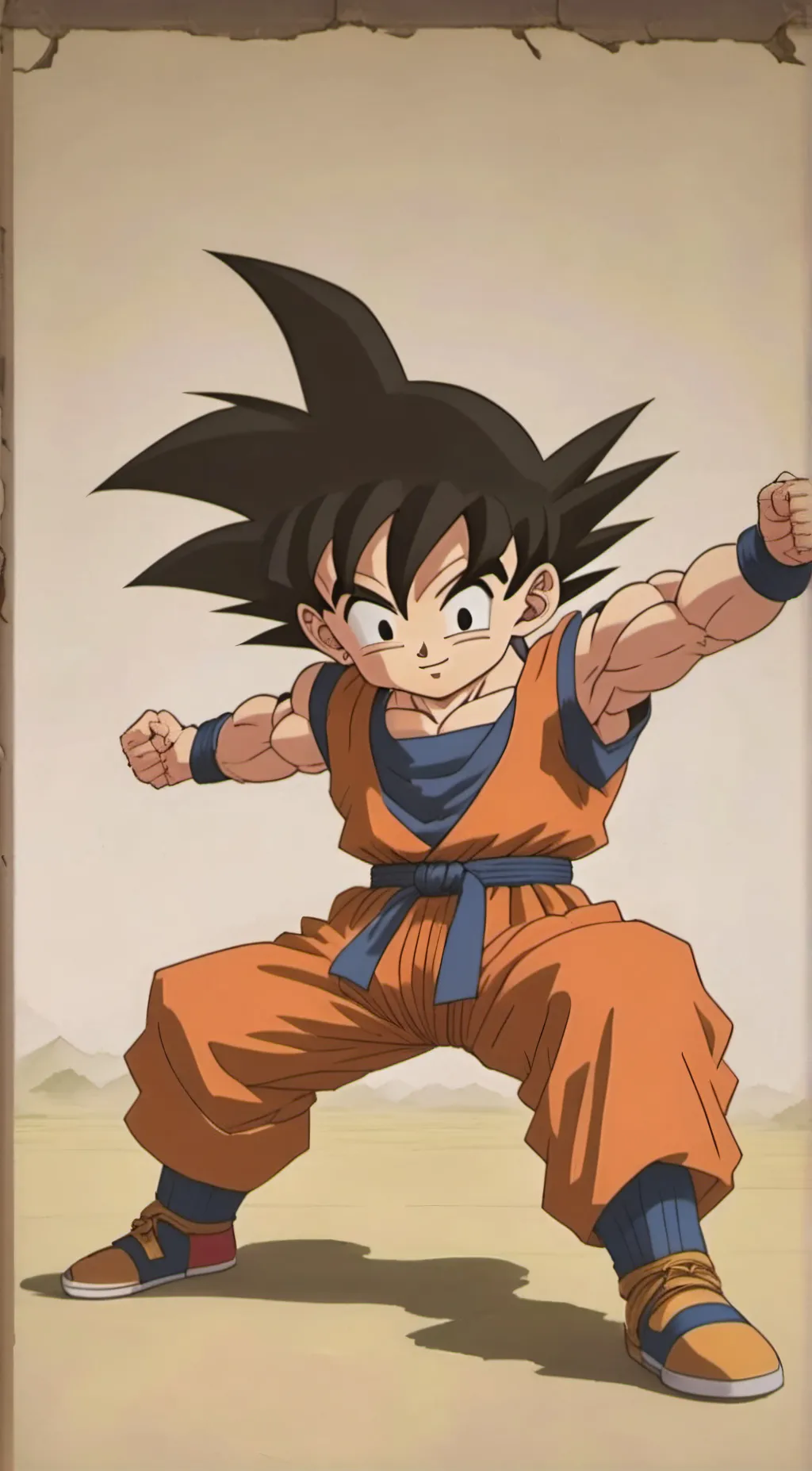 ai character: kid Goku  background
