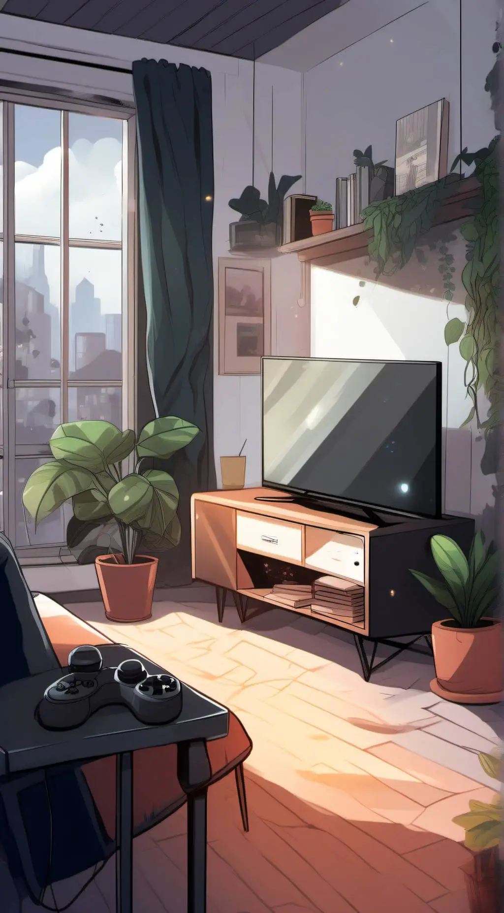 ai character: tv background