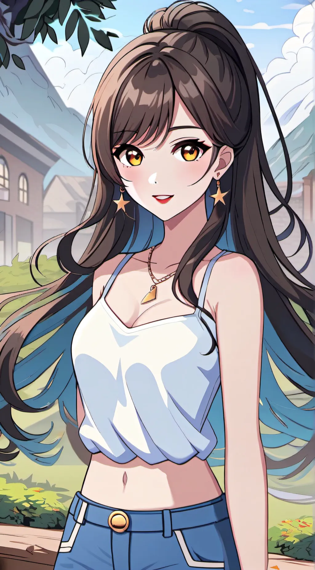 ai character: Amber background