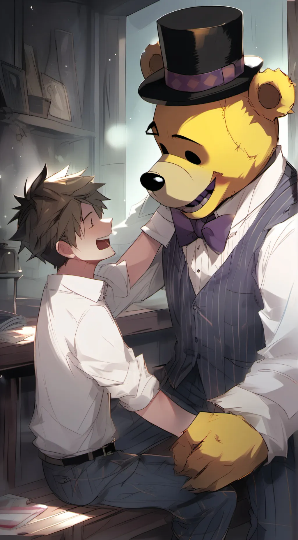 ai character: Fred Bear background