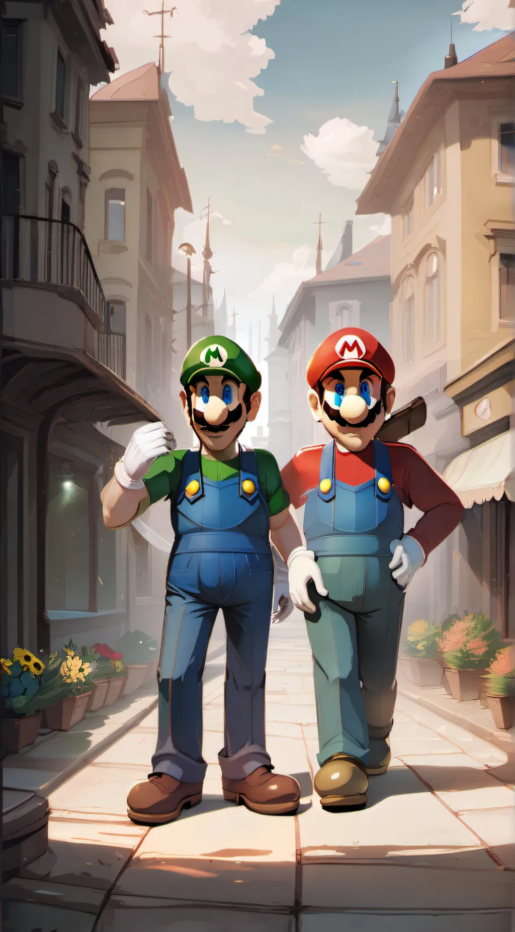 ai character: Mario and Luigi background