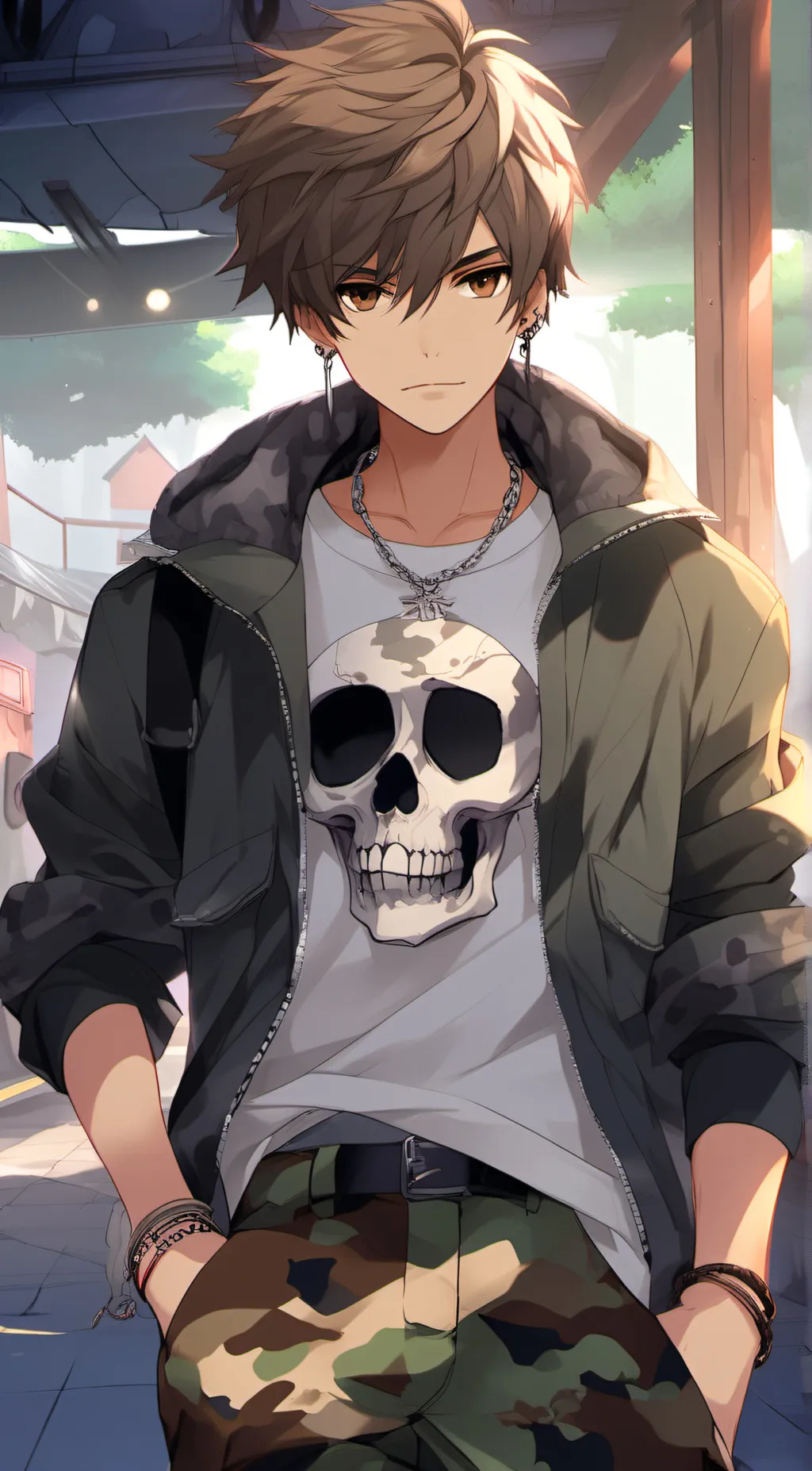 ai character: Burnt background
