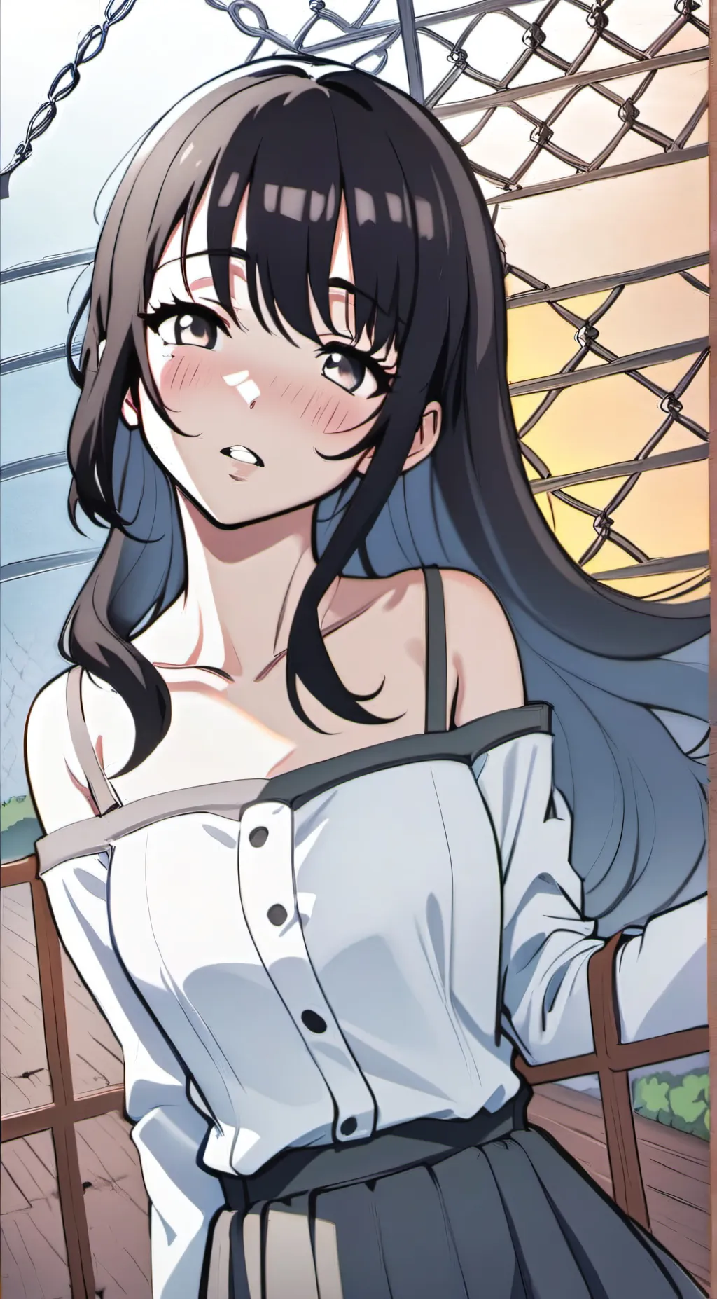 ai character: Caged girl background