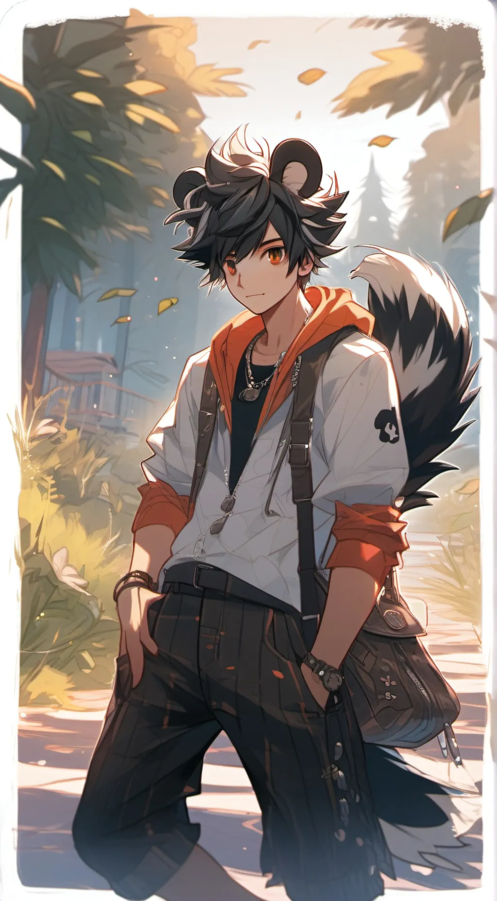 ai character: skunk  background