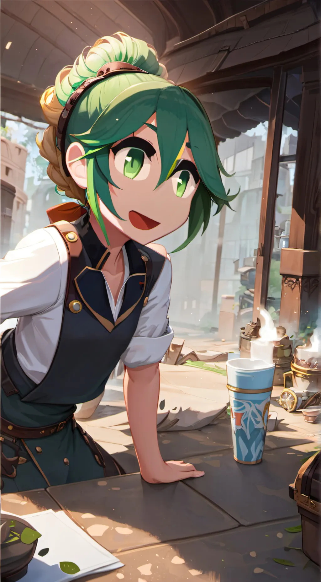 ai character: Leafy BFB background