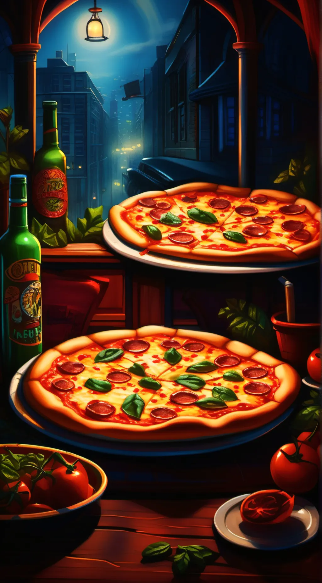 ai character: Pizza background