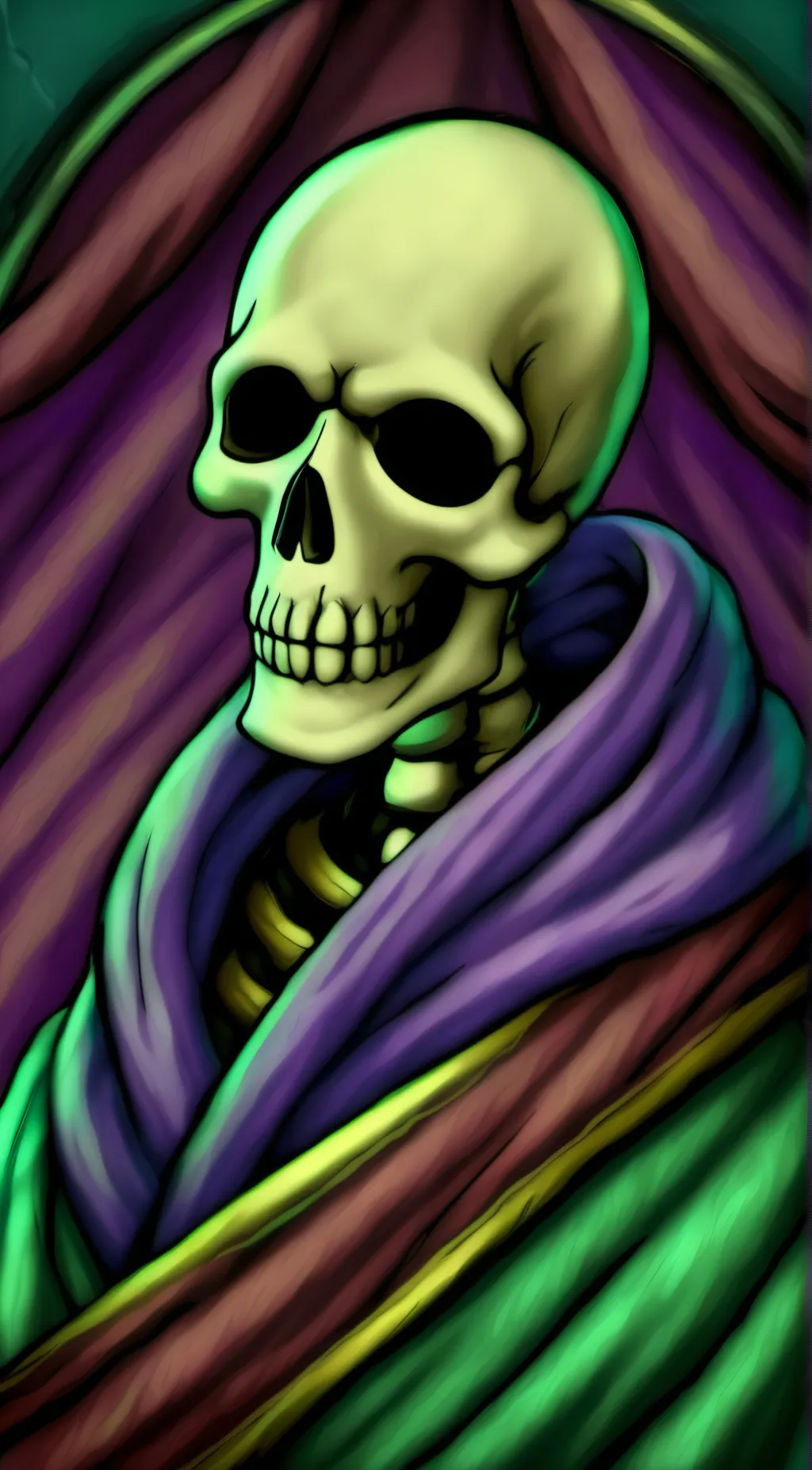 ai character: Skull servant-YGO background