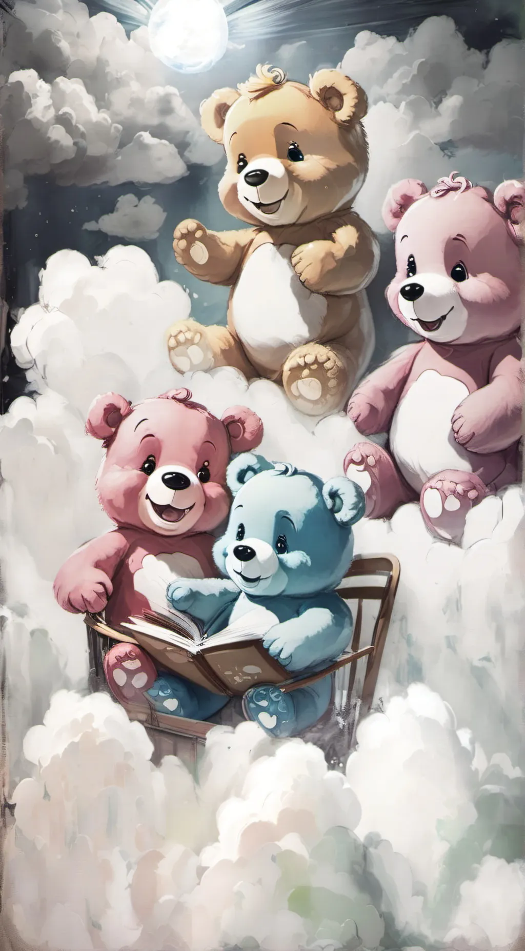 ai character: care bears!  background