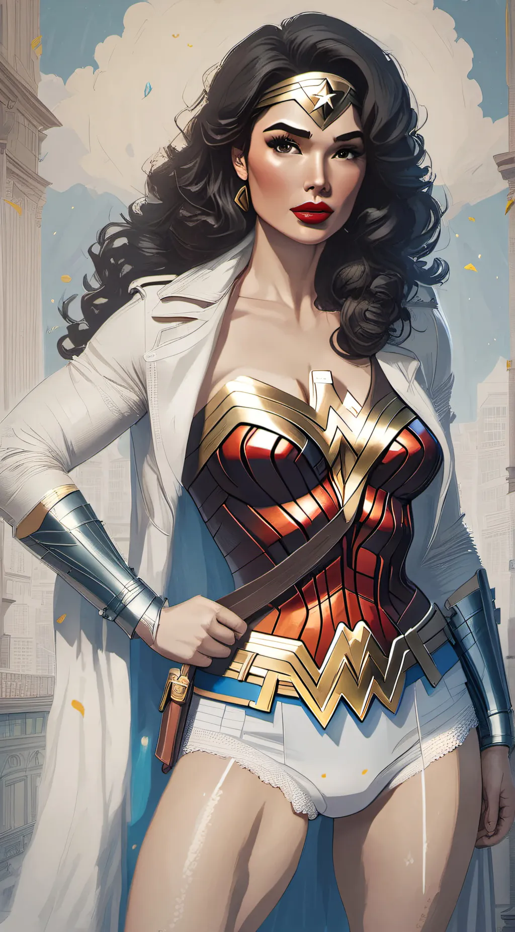 ai character: wonder woman background