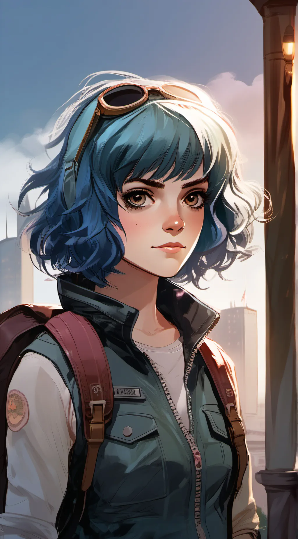 ai character: Ramona flowers  background
