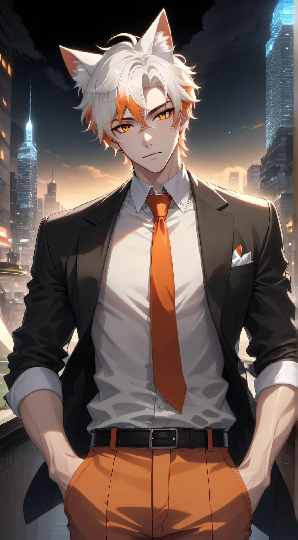 ai character: Mr meow  background