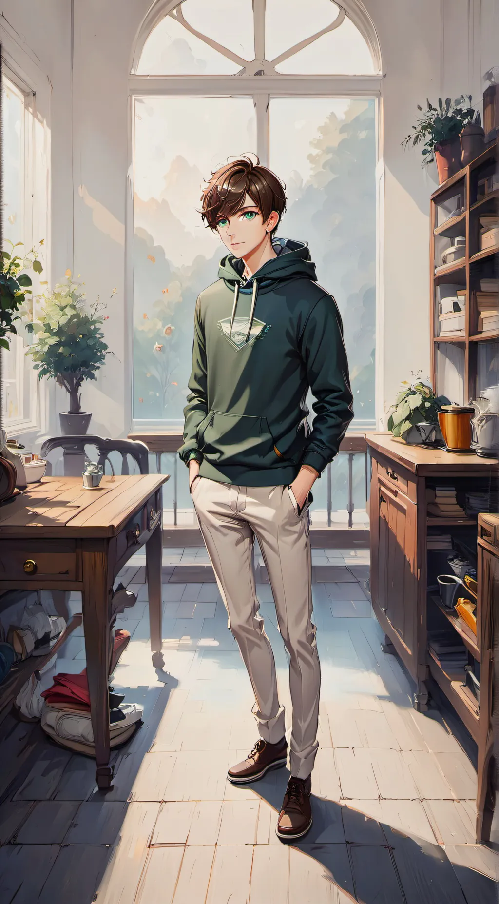 ai character: Edd from eddsworld background