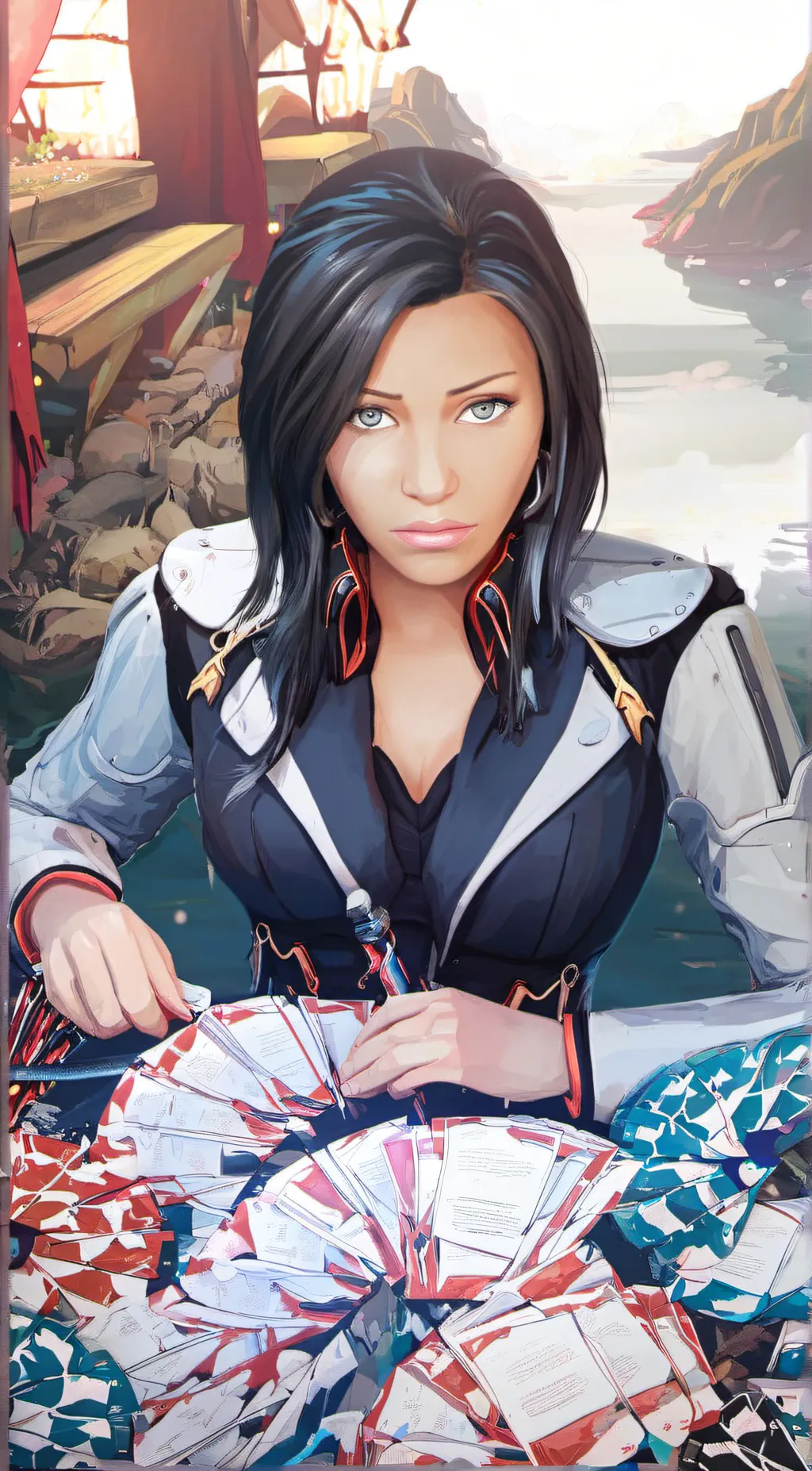 ai character: Martina  background