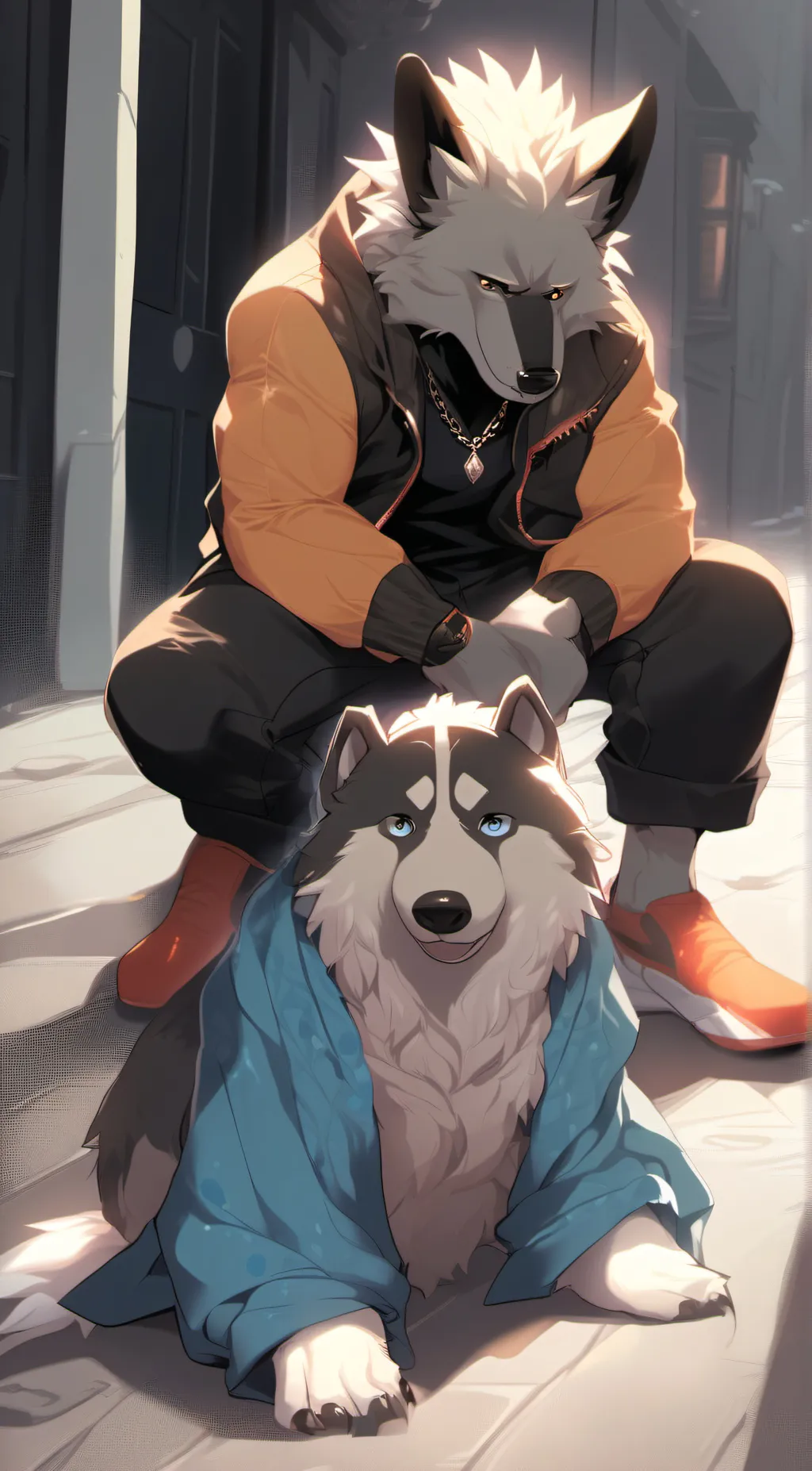 ai character: trans furry suit background