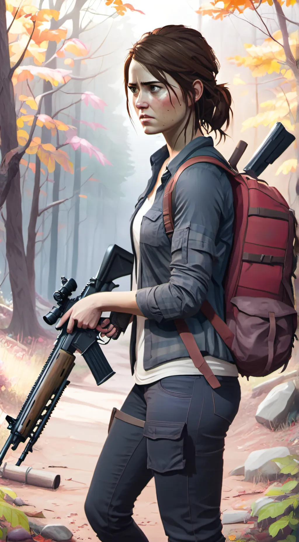 ai character: Ellie Williams background