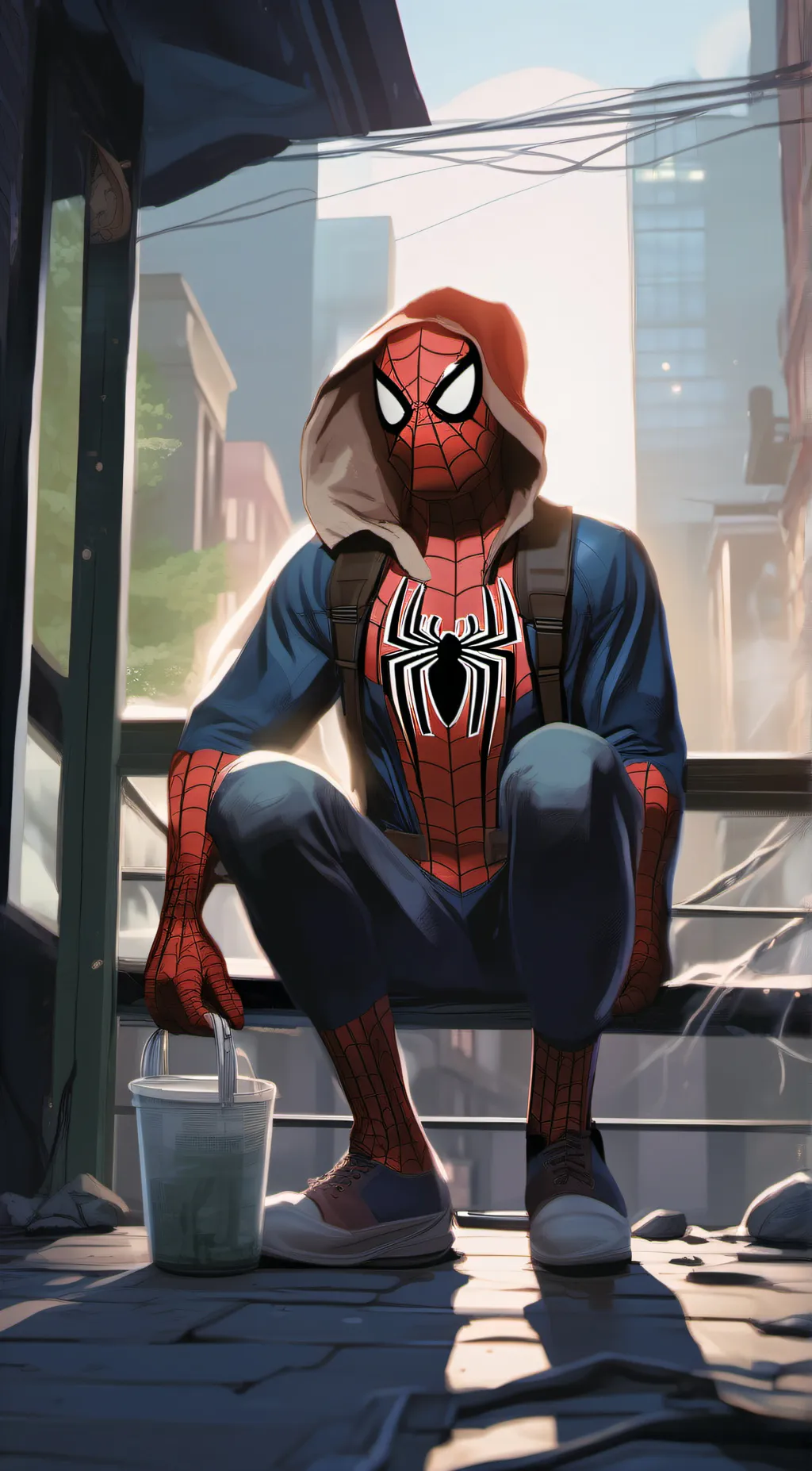 ai character: Alex/Spiderman background