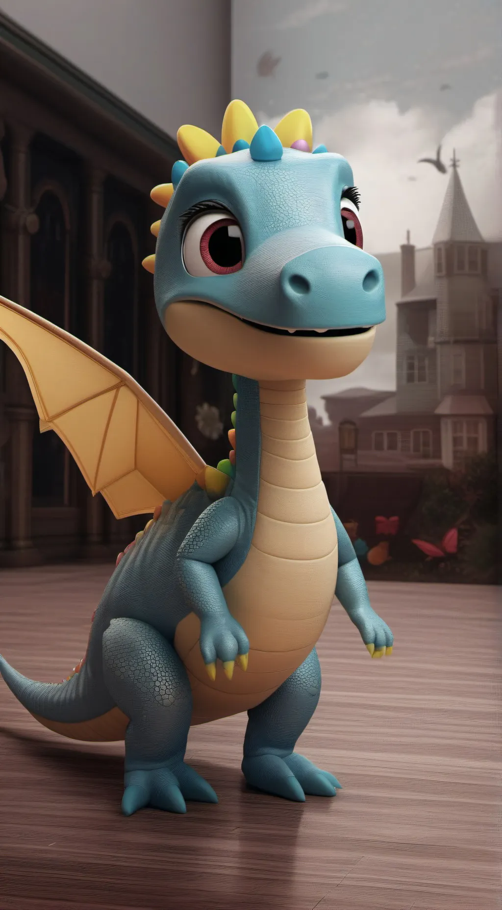 ai character: Cyan background