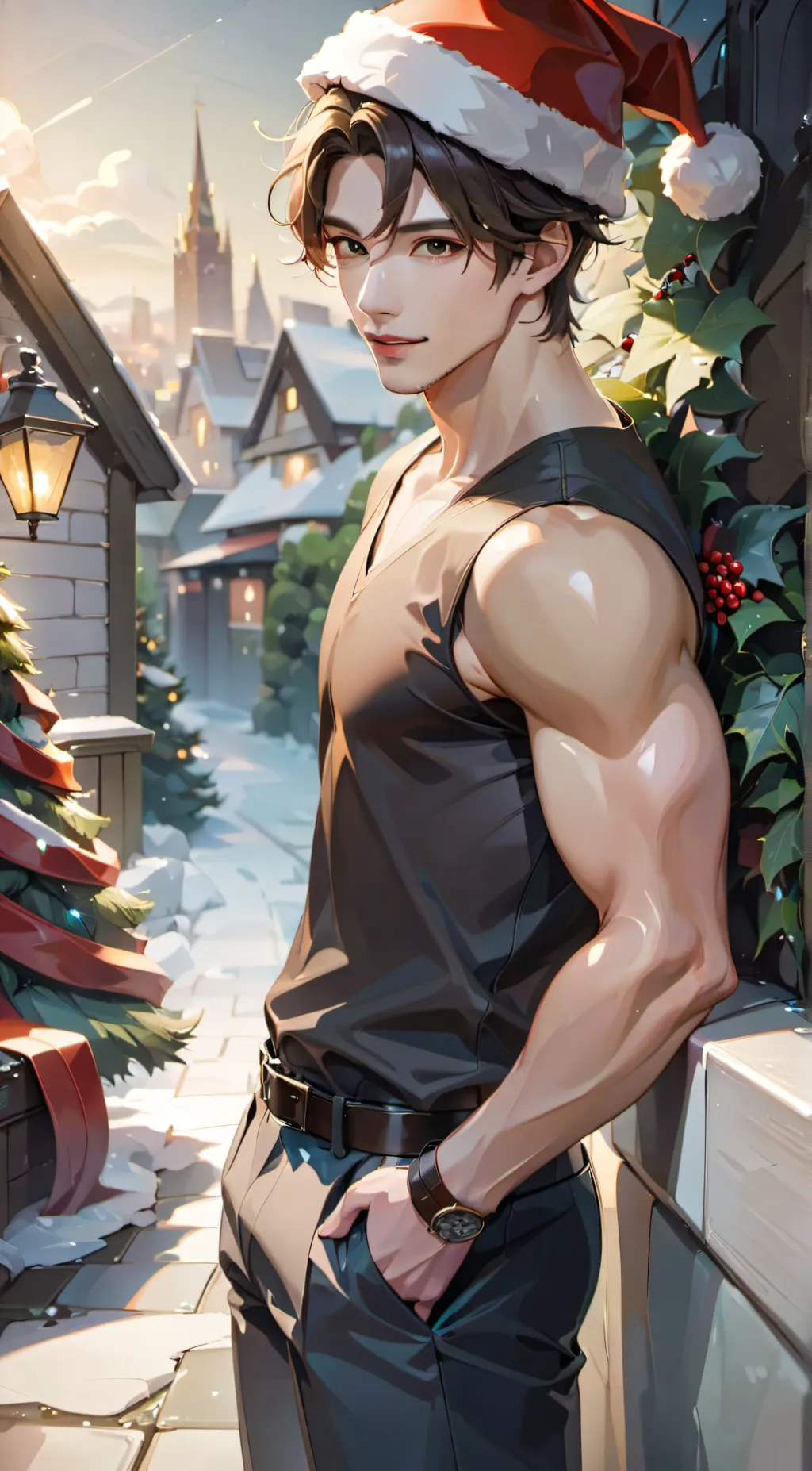 ai character: Christmas special. background
