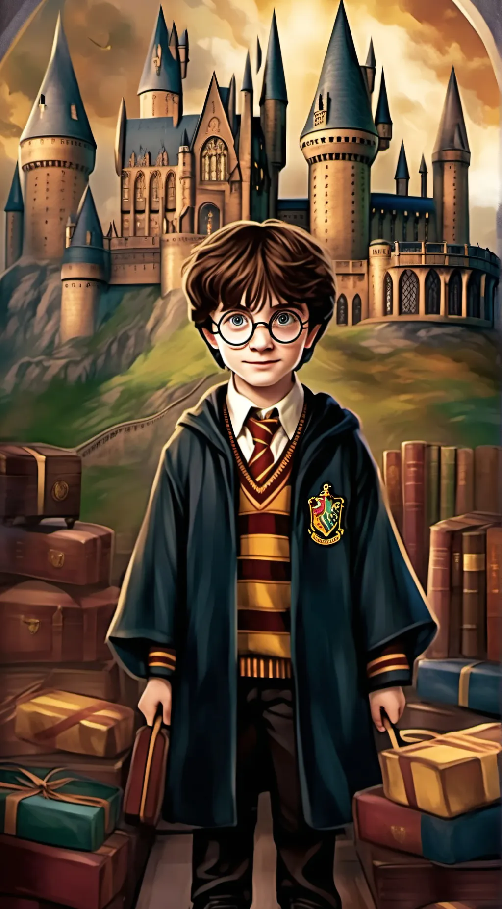 ai character: Harry Potter  background