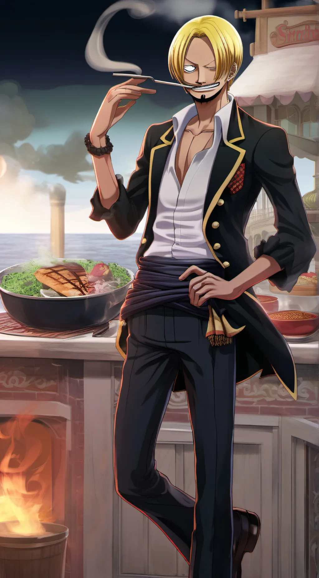 ai character: Blackleg Sanji background