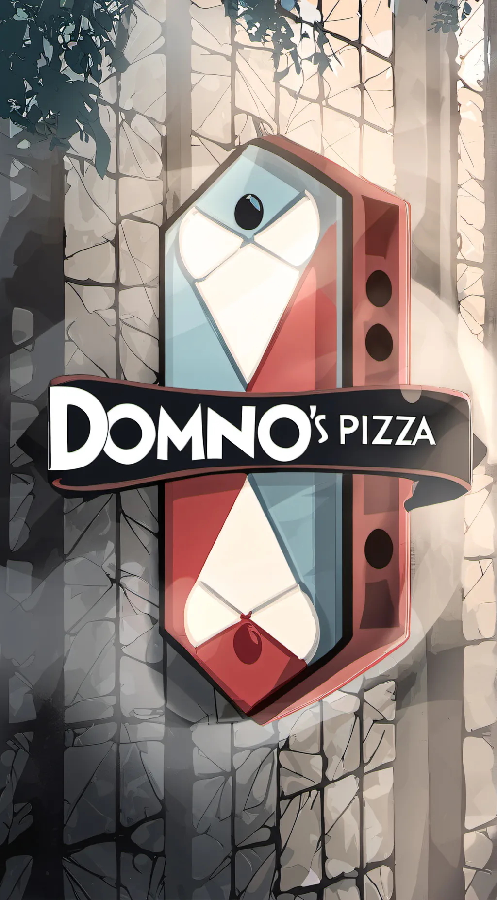 ai character: dominos pizza background