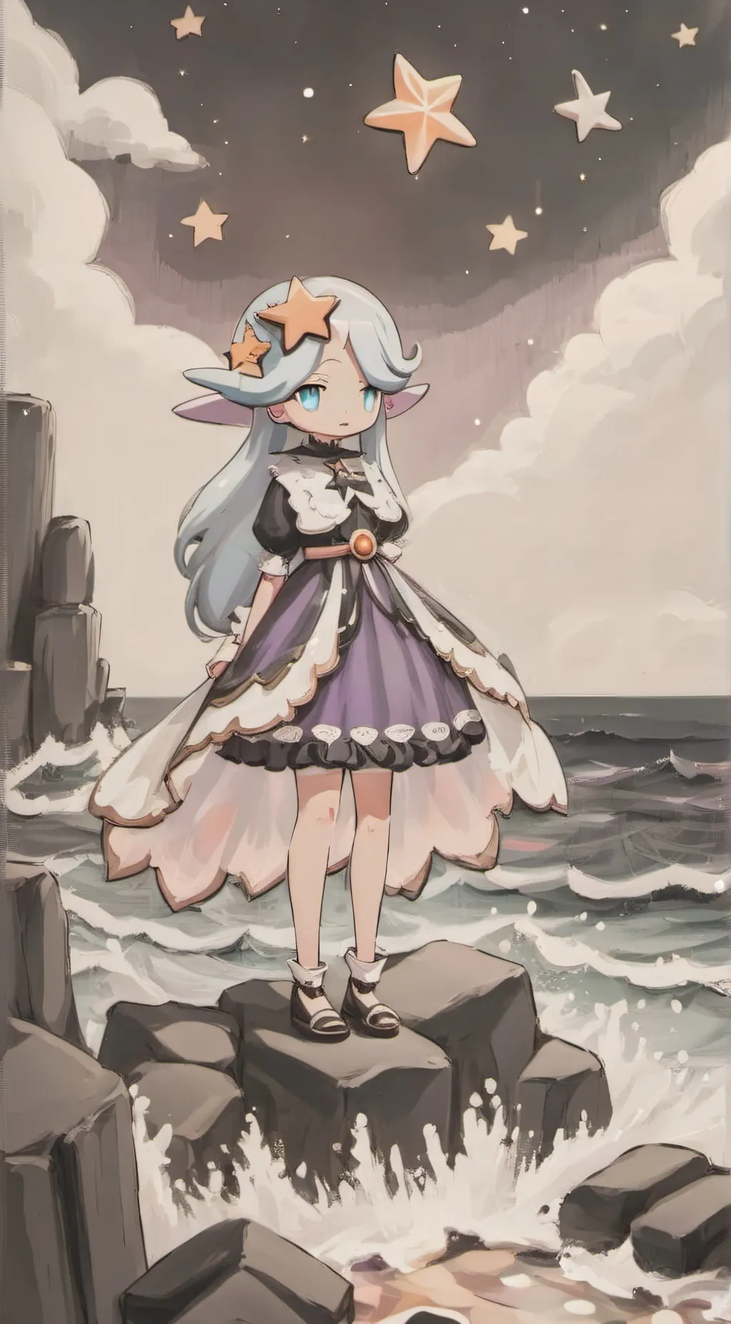 ai character: Sea fairy cookie<3 background
