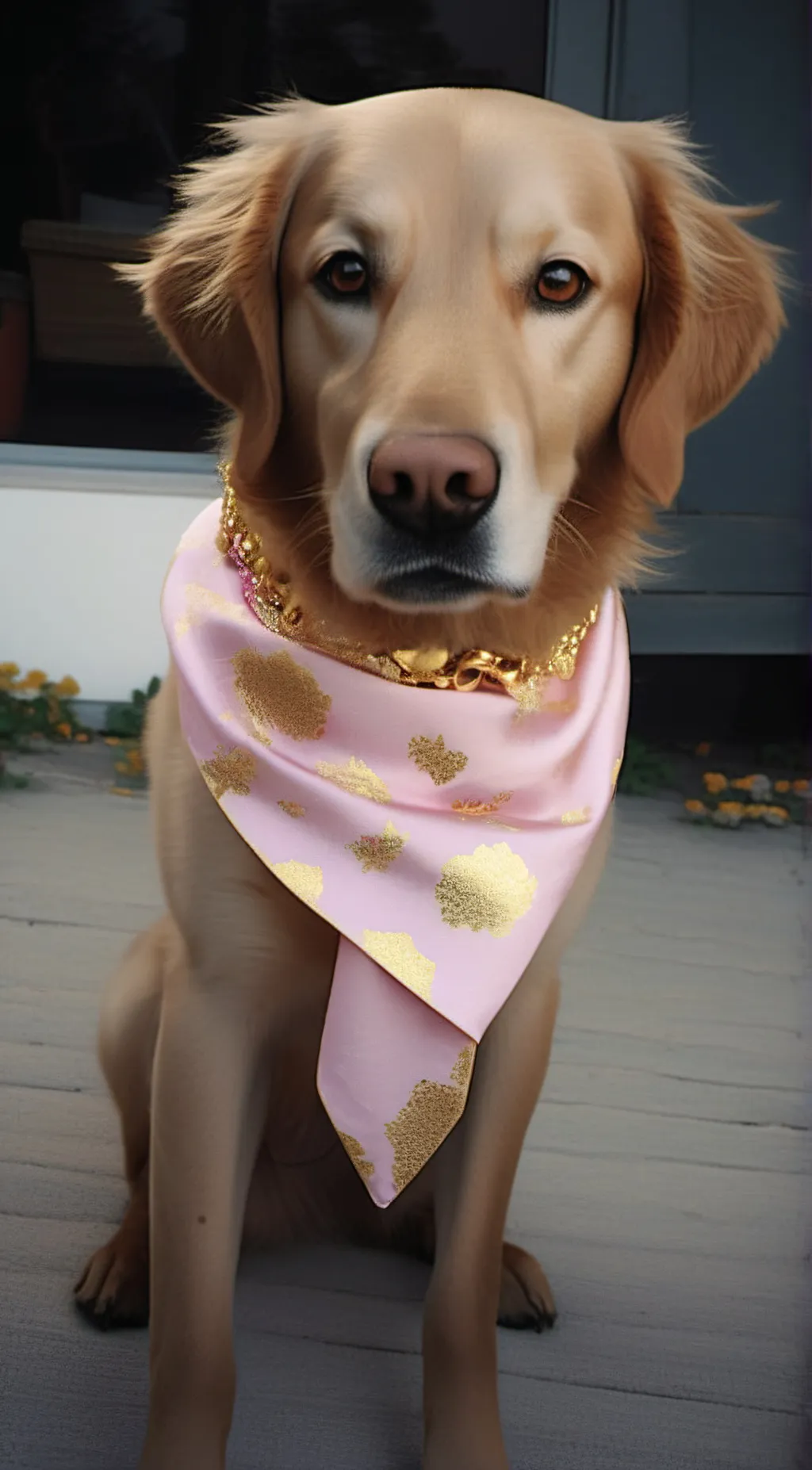 ai character: golden dog background