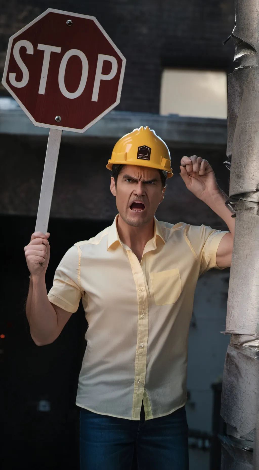 ai character: THE STOP GUY  background